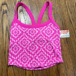 Free People Movement: Pink Geometric Pattern Tank Top/cami